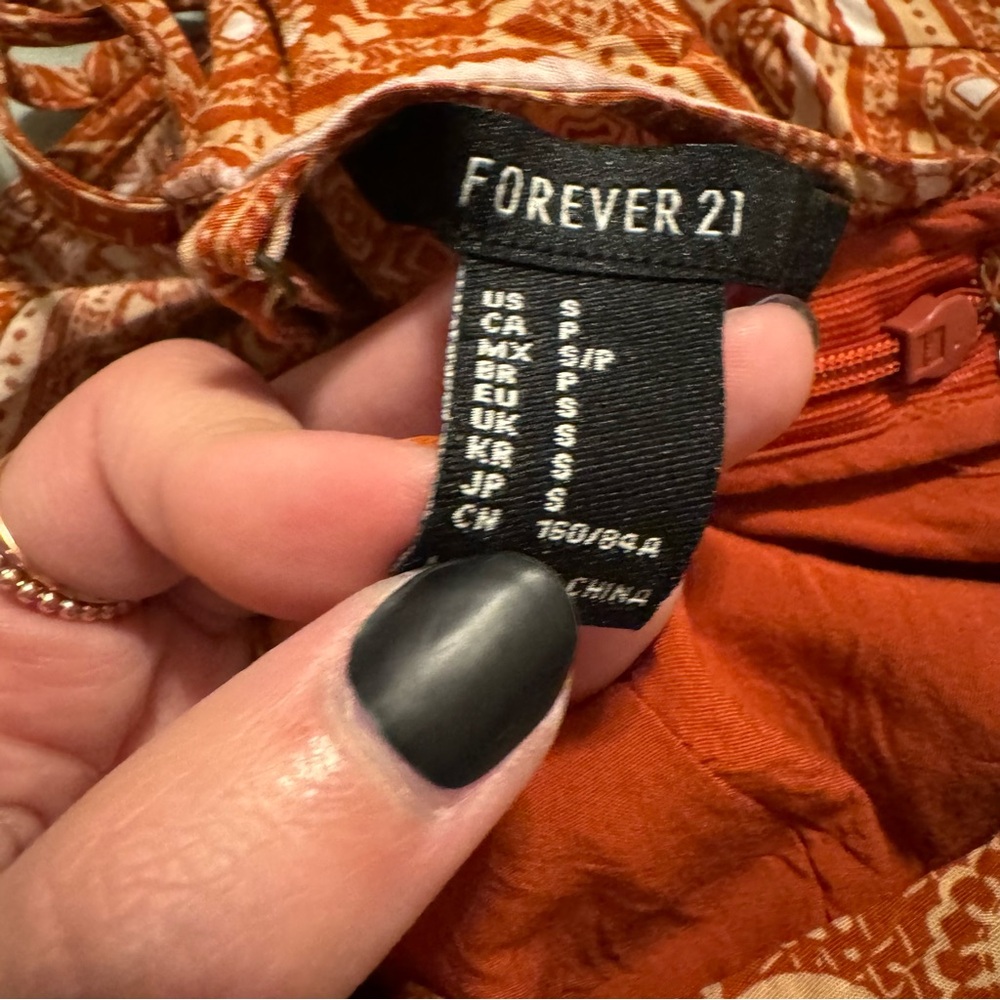 Forever 21 Rust Patterned Mini Dress - Picture 6 of 6